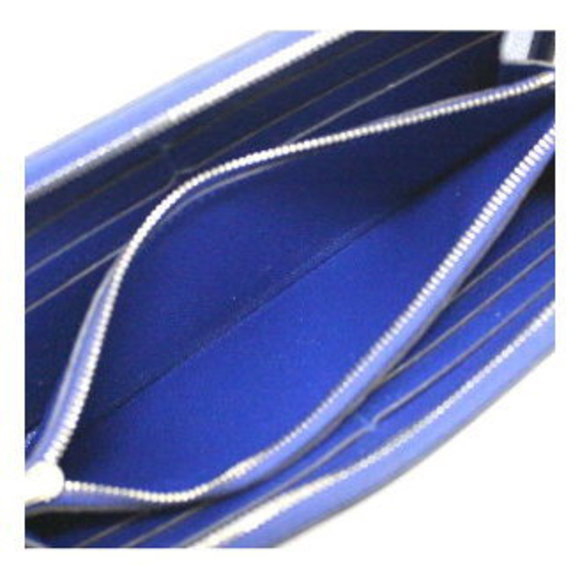 HERMES Azap Long Wallet All Leather Blue Electric Stamped A - Picture 5 of 8